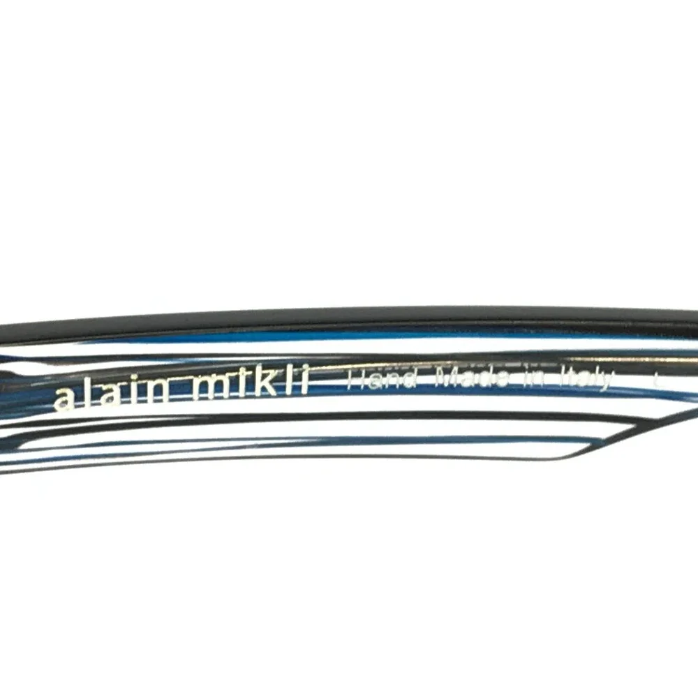 Alain Mikli Eyeglasses Frames A03021 3089 Striped Black Blue Full Rim 50-17-145